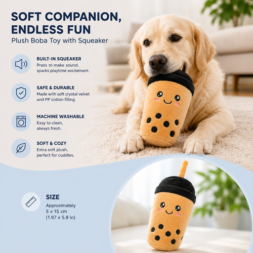 Boba Bestie Plush Squeaker Toy PlayWoofMe